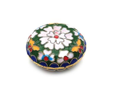 Pequeño Cajita de cloisonné Verde