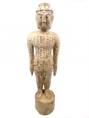 Grande Statue Homme Acupuncture Médecine Chinoise - Bois