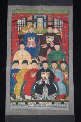 Grand Portrait d'ancêtres chinois 10 Personnages Grand Portrait d'ancêtres chinois 10 Personnages
