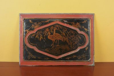 Chinese wood panel Painting Common crane