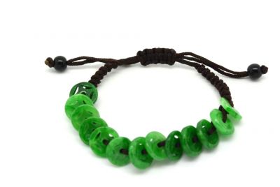 Petit Bracelet en Jade Disque Bi Vert Petit Bracelet en Jade Disque Bi Vert