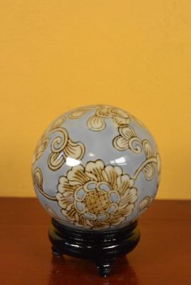 Porcelain Chinese Ball with Stand