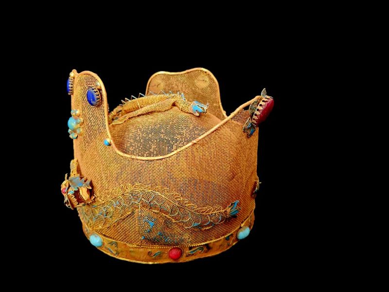 Imperial Theatrical Headdress with Dragon Heads and Turquoise Enamels 3