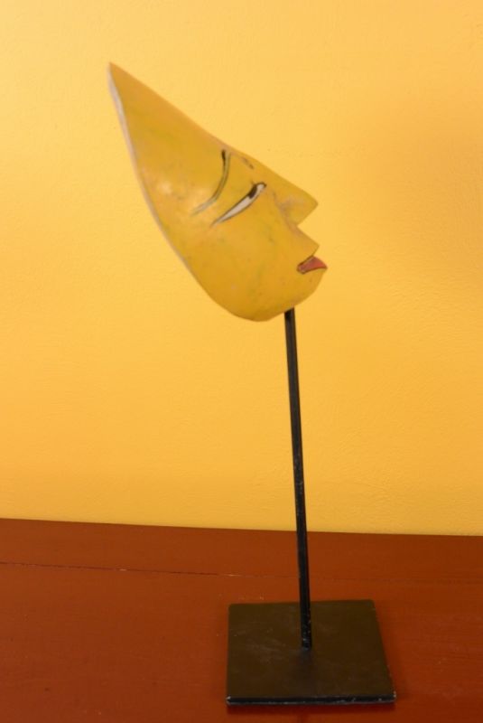 Indonesische Maske - Alte Java-Maske (40 Jahre alt) - Safran Gelb 3
