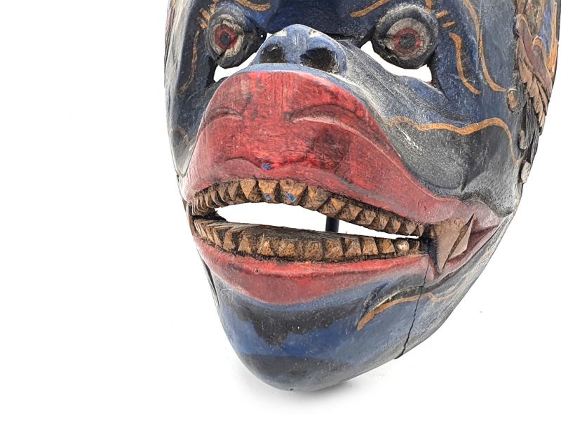 Indonesische Maske - Alte Java-Maske (50 Jahre alt) - Indonesisches Theater - Topeng Maske - restauriert 3