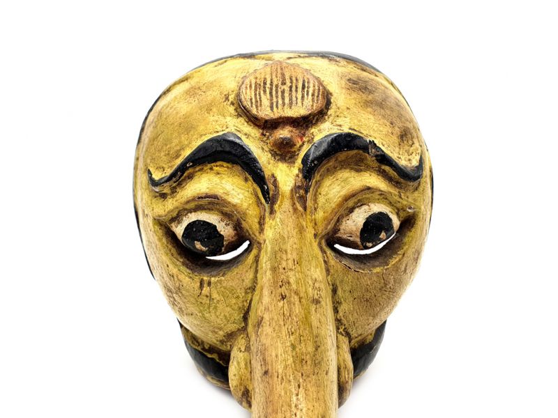 Indonesische Maske - Alte Java-Maske (80 Jahre alt) - Indonesian Theatre - Charakter mit langer Nase 3
