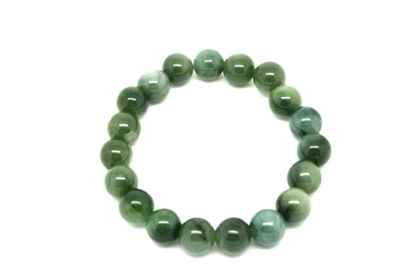 Jade 19 Beads Bracelet Dark Green 1