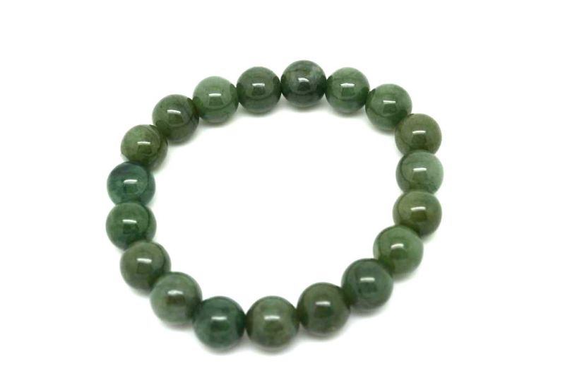 Jade 20 Beads Bracelet Dark Green 1