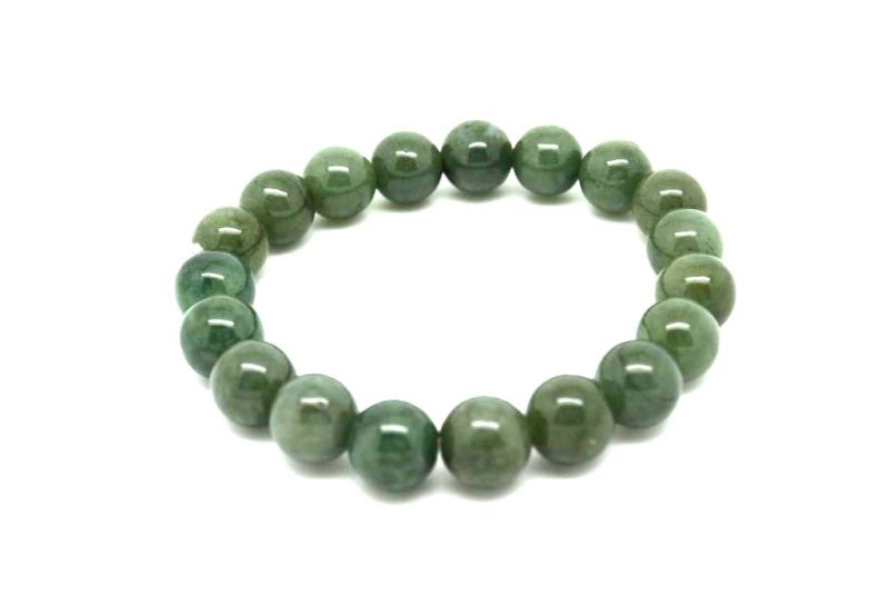 Jade 20 Beads Bracelet Dark Green 2