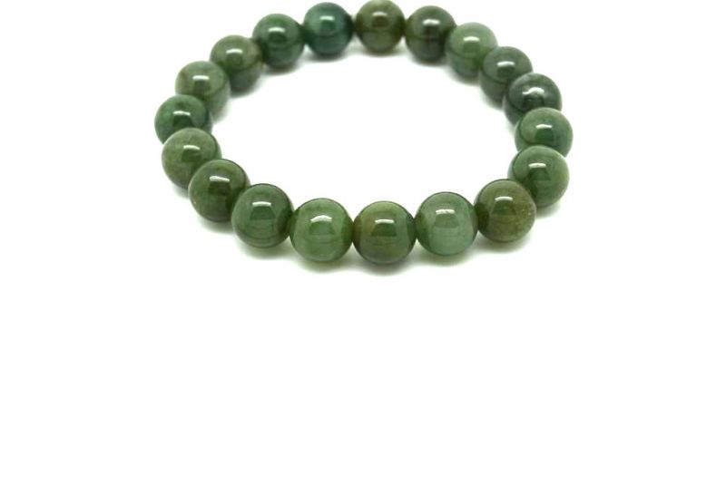 Jade 20 Beads Bracelet Dark Green 3