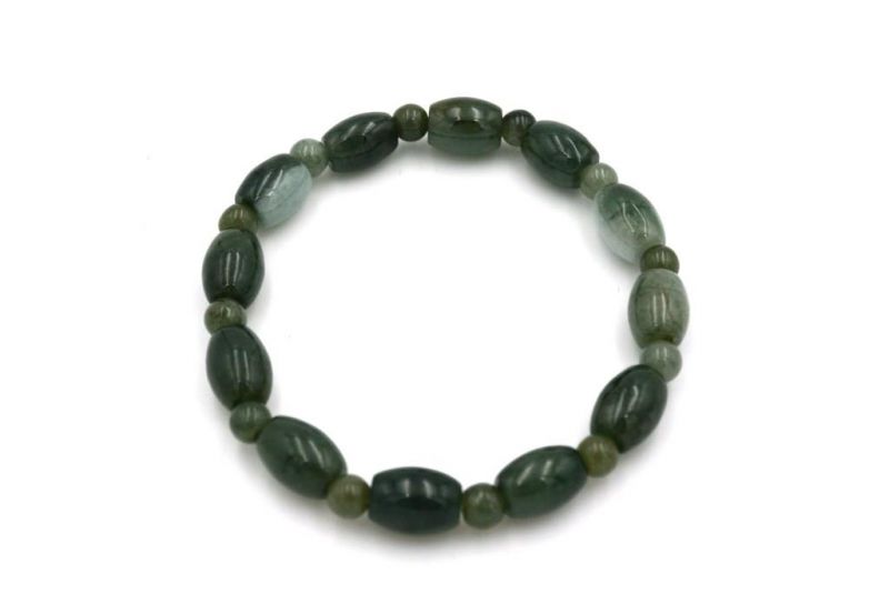 Jade 24 Beads Bracelet - Oval and round beads 1
