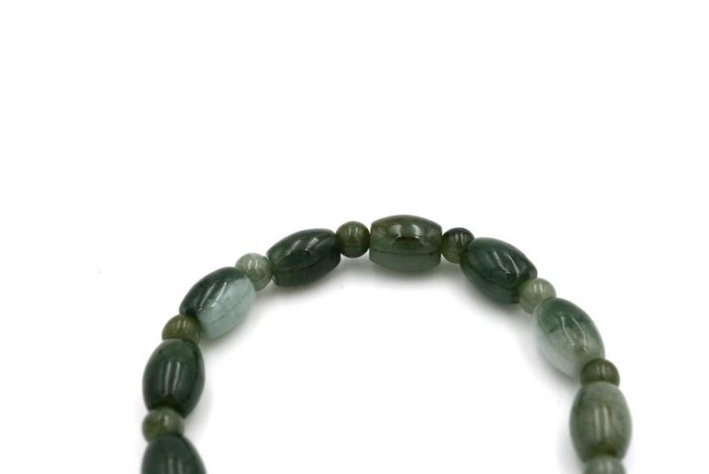 Jade 24 Beads Bracelet - Oval and round beads 3