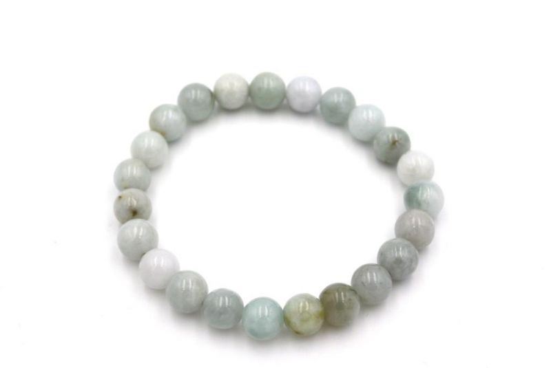Jade 24 Beads Bracelet - White and Green 1