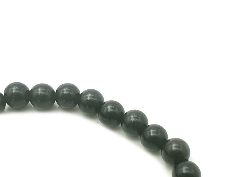 Jade and wood Bracelet - 6mm - Ebony and Light Green Jade 4