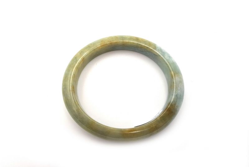 Jade-Armband Klasse A 5,45cm - Braun mit grünen Reflexen 2