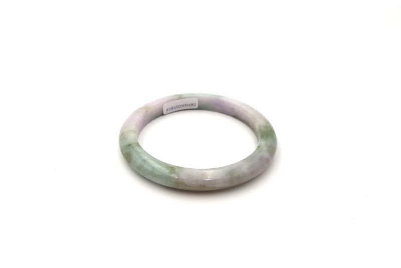 Jade-Armband Klasse A 5,65cm - Apfelgrün und Weiß 3