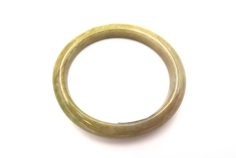Jade-Armband Klasse A 5,65cm - Brown mit grüner Reflexion 2