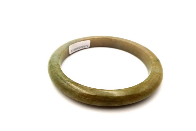 Jade-Armband Klasse A 5,65cm - Brown mit grüner Reflexion 3