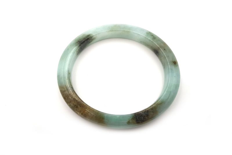 Jade-Armband - Klasse A - 5,70cm - Durchscheinend Grün spotted 2