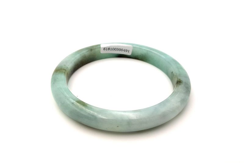 Jade-Armband - Klasse A - 5,70cm - Durchscheinend Grün spotted 3