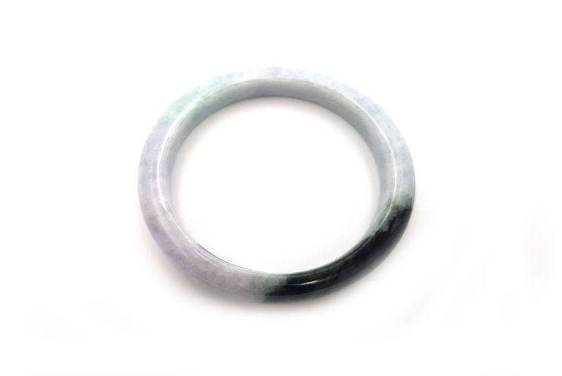 Jade-Armband Klasse A 5,75cm - Dunkelgrün, Hellgrün und Weiß 3