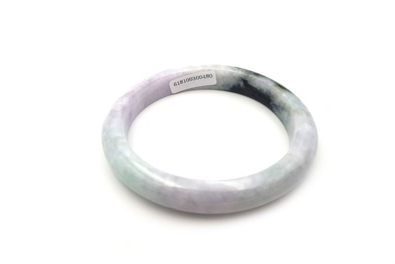 Jade-Armband Klasse A 5,75cm - Dunkelgrün, Hellgrün und Weiß 4