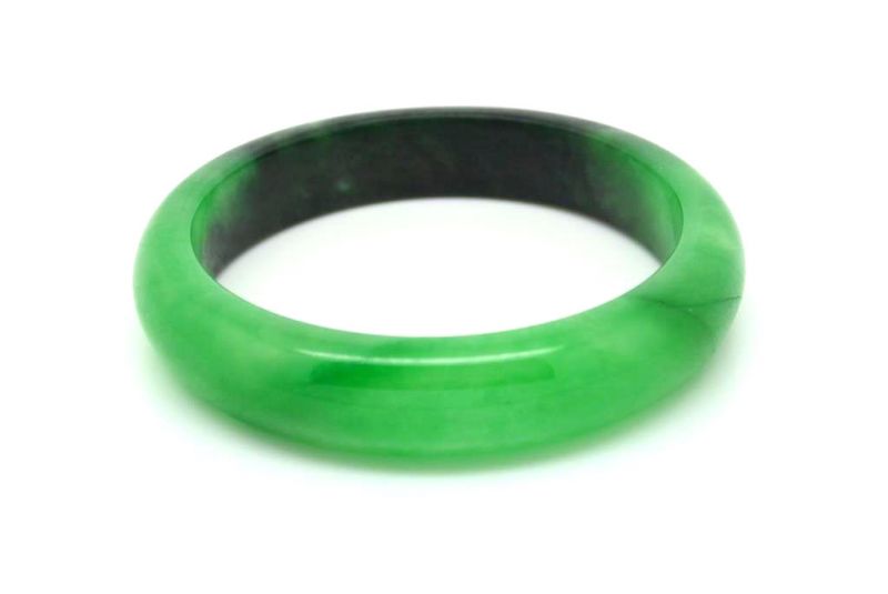 Jade-Armband - Klasse A 5,7cm - Dunkelgrün Transparent 4