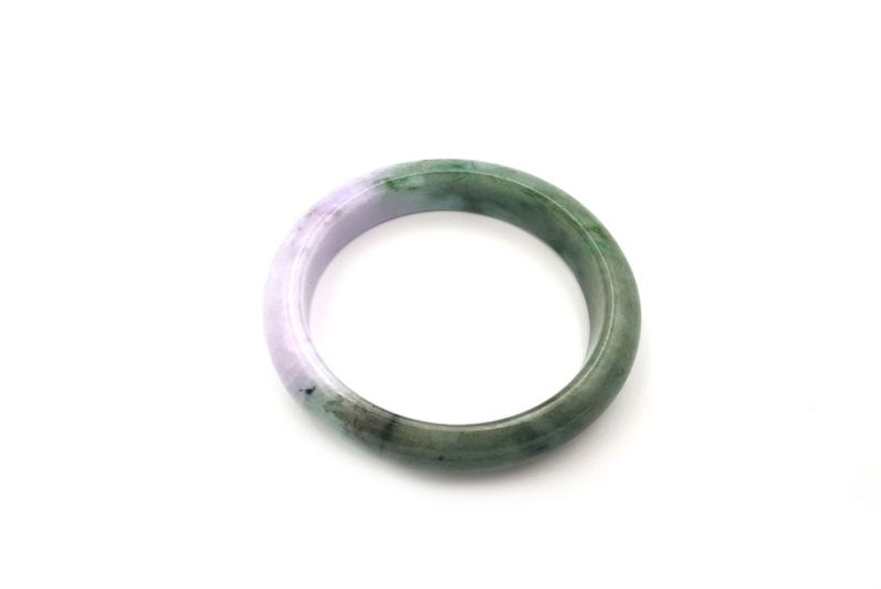 Jade-Armband Klasse A 5,85cm - Grün und Weiß 2