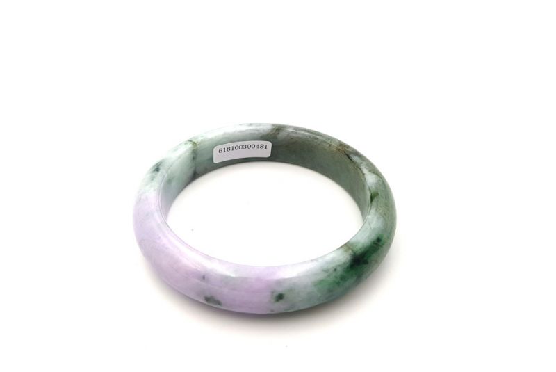 Jade-Armband Klasse A 5,85cm - Grün und Weiß 3