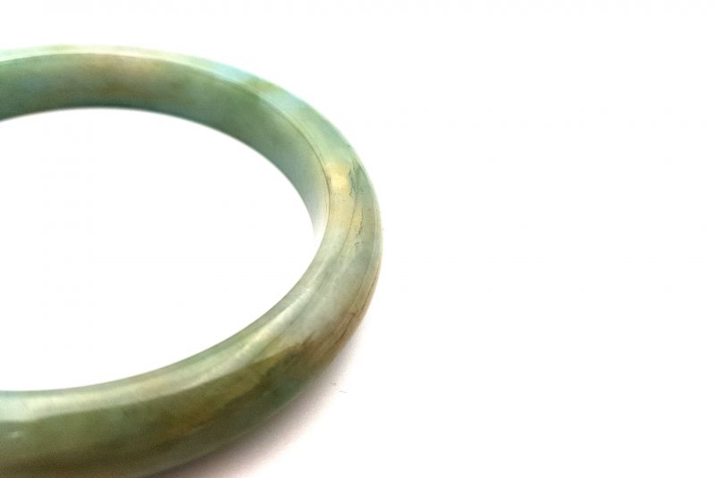 Jade-Armband Klasse A 5,8cm Grün und natürliche Farbe 3