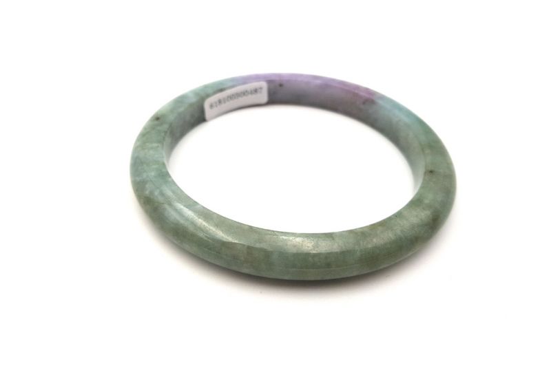 Jade-Armband Klasse A 5,95cm - Grün mit violetten Reflexen 3
