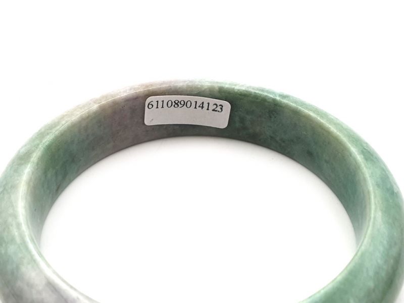Jade-Armband Klasse A Apfelgrün und Weiß 2
