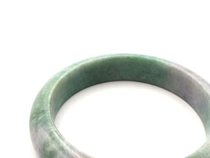 Jade-Armband Klasse A Apfelgrün und Weiß 3