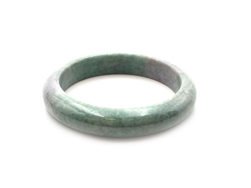 Jade-Armband Klasse A Apfelgrün und Weiß 2
