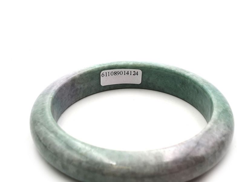 Jade-Armband Klasse A Apfelgrün und Weiß 3