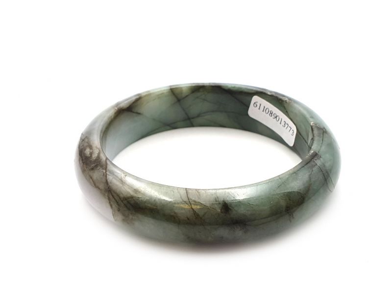 Jade-Armband Klasse A Dunkelgrün / Durchscheinend 3
