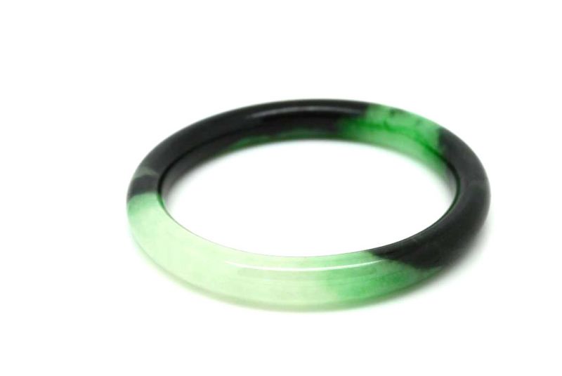 Jade-Armband Klasse A Dunkelgrün / Transparent 5 6cm 2