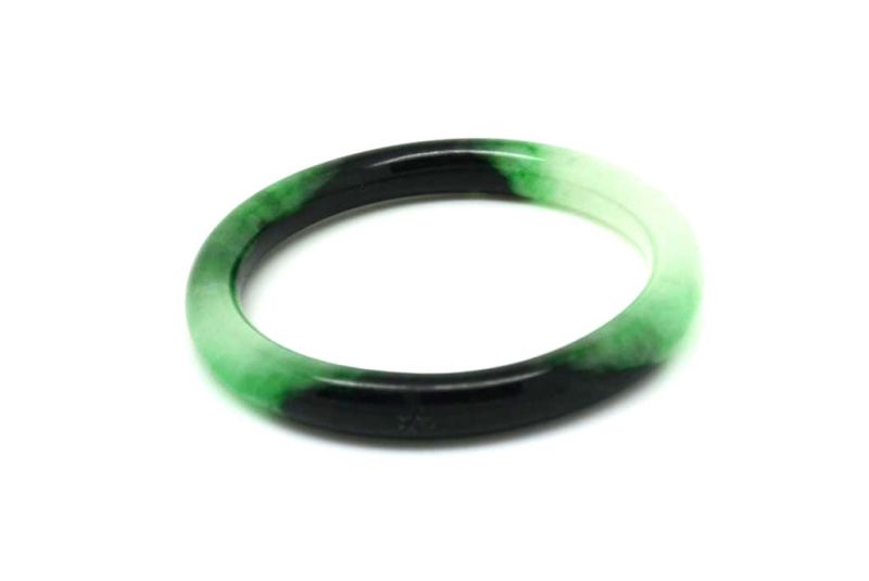 Jade-Armband Klasse A Dunkelgrün / Transparent 5 6cm 5