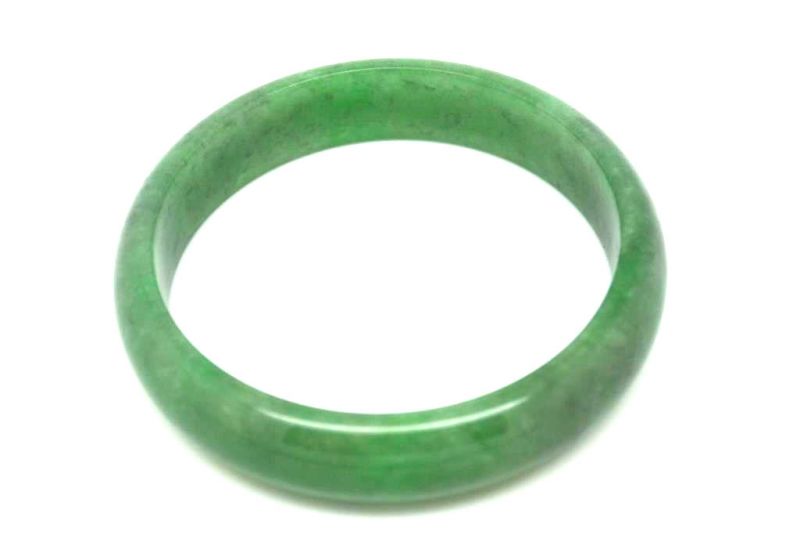 Jade-Armband Klasse A Dunkelgrün / Transparent 5 9cm 3
