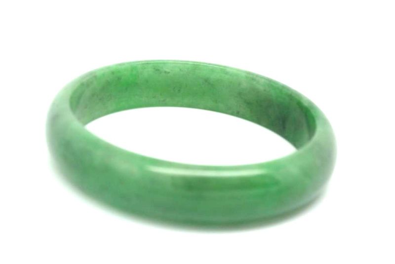Jade-Armband Klasse A Dunkelgrün / Transparent 5 9cm 5