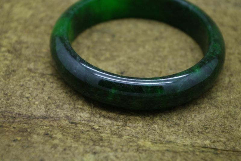 Jade-Armband Klasse A Dunkelgrün 2