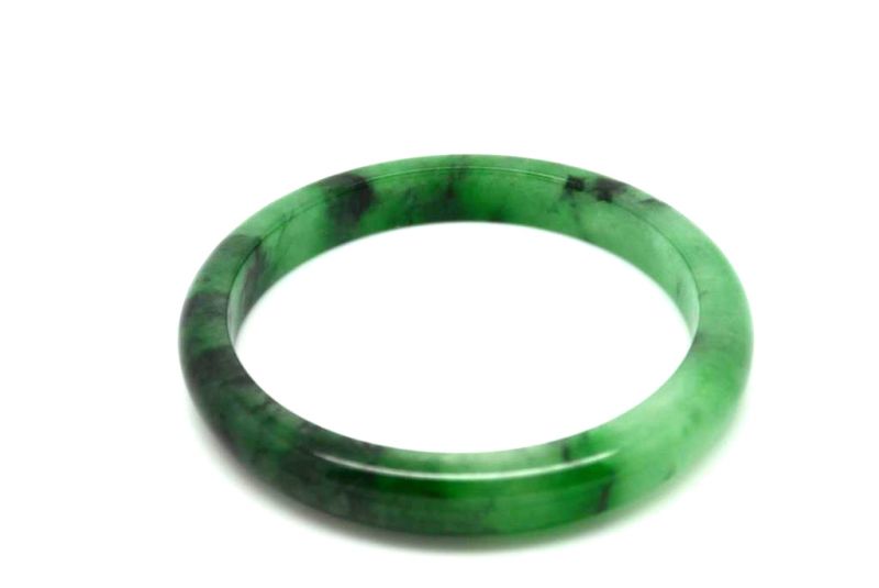 Jade-Armband Klasse A Dunkelgrün Transparent 5 9cm 2