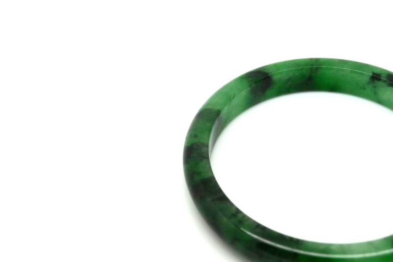 Jade-Armband Klasse A Dunkelgrün Transparent 5 9cm 3