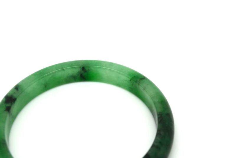 Jade-Armband Klasse A Dunkelgrün Transparent 5 9cm 4