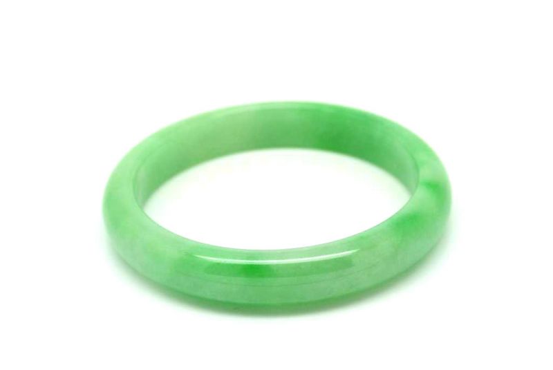 Jade-Armband Klasse A Durchscheinend Grün 5 8cm 2