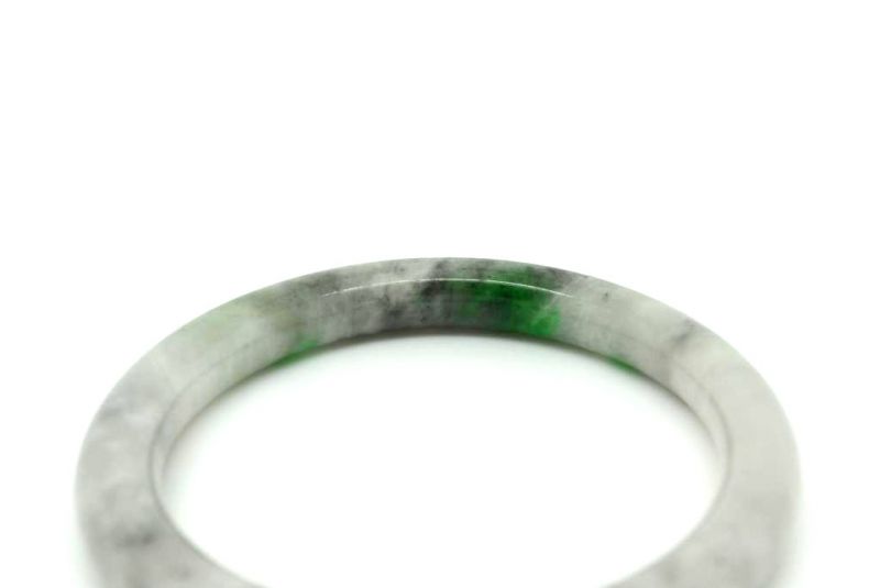 Jade-Armband Klasse A Grau, grün und transparent 5 8cm 4