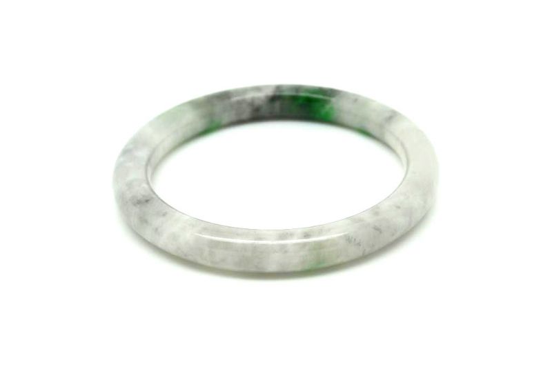 Jade-Armband Klasse A Grau, grün und transparent 5 8cm 5