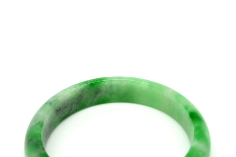 Jade-Armband Klasse A Grün und Dunkelgrün 6 3 4