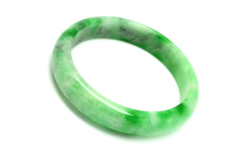 Jade-Armband Klasse A Grün und Dunkelgrün 6 3 5