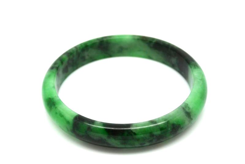 Jade-Armband Klasse A Grün und Dunkelgrün 6 3cm 2